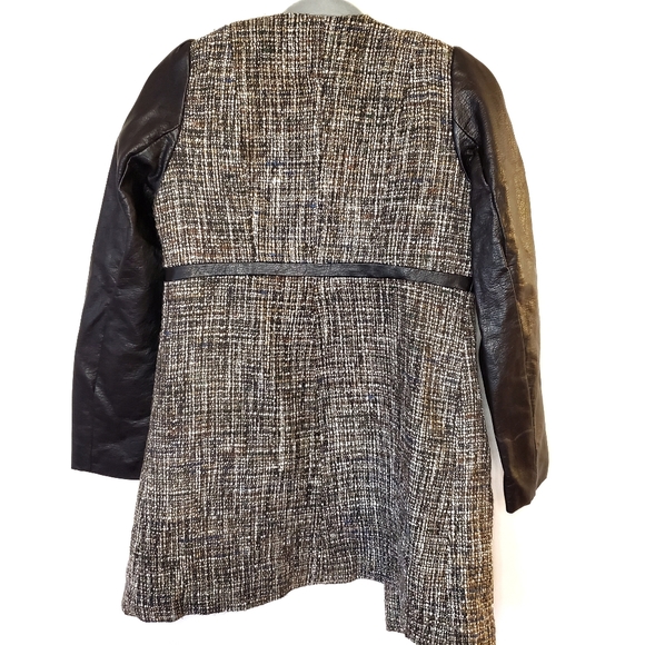 H&M tweed and vegan leather mid-length jacket - Picture 3 of 8